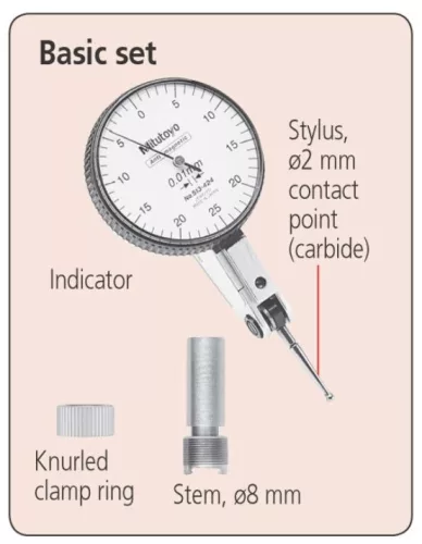 Mitutoyo anti-magnetikus szögtapintós mérőóra 513-405-10E, Basic Set 0,2 /0,002 mm 