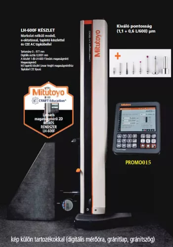 Mitutoyo Lineáris magasságmérő tapintó készlettel, tápkábellel 0-972 mm LH-600F Set 518-360-13, K650986, 02ZAA021 PROMO015